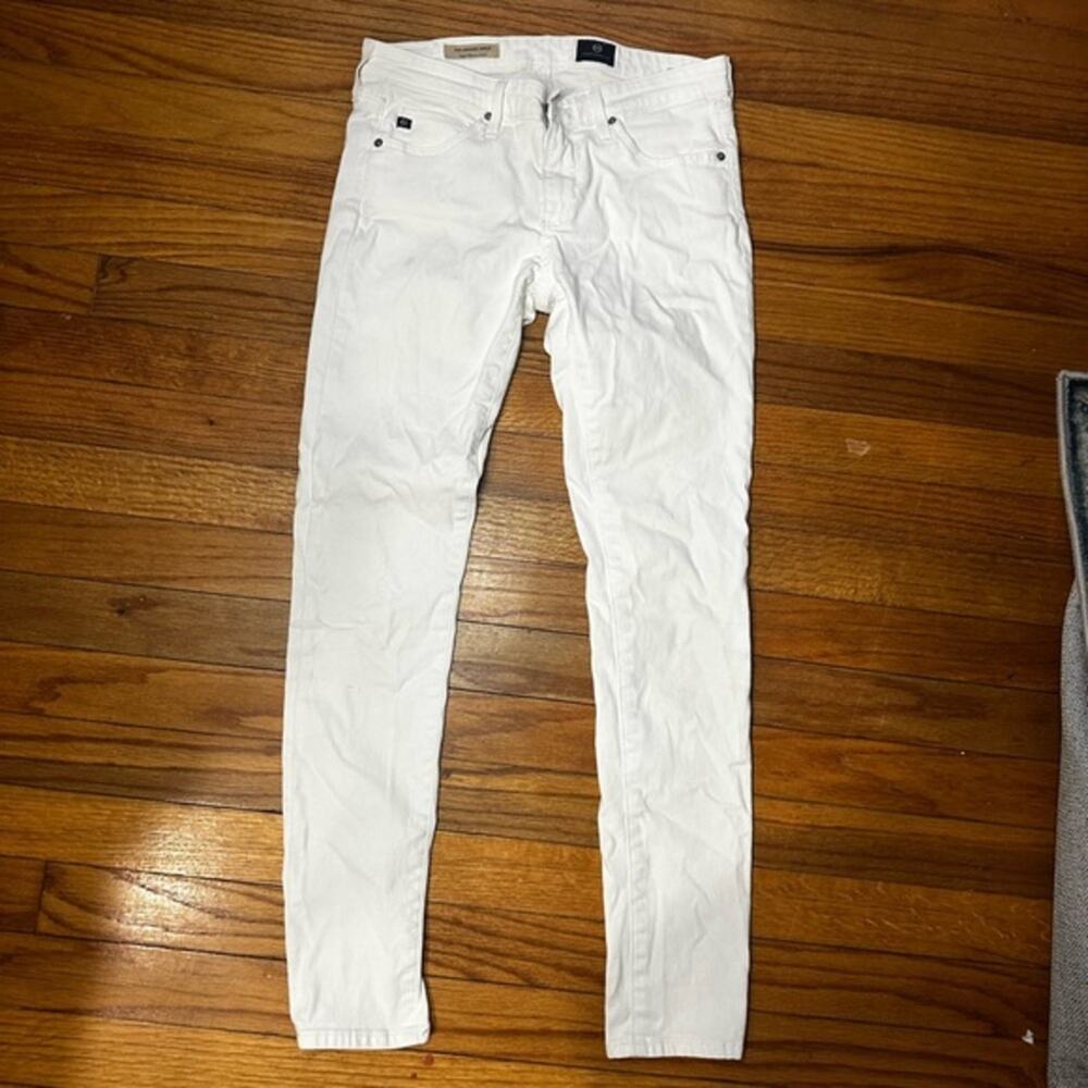 AG Adriano Goldschmied White Super Skinny Ankle Jeans Premium Denim 26